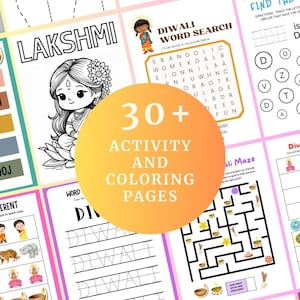 Diwali Activity Kit, Diwali Coloring Pages, Diwali, Diwali Activity Pack, Diwali Coloring Book