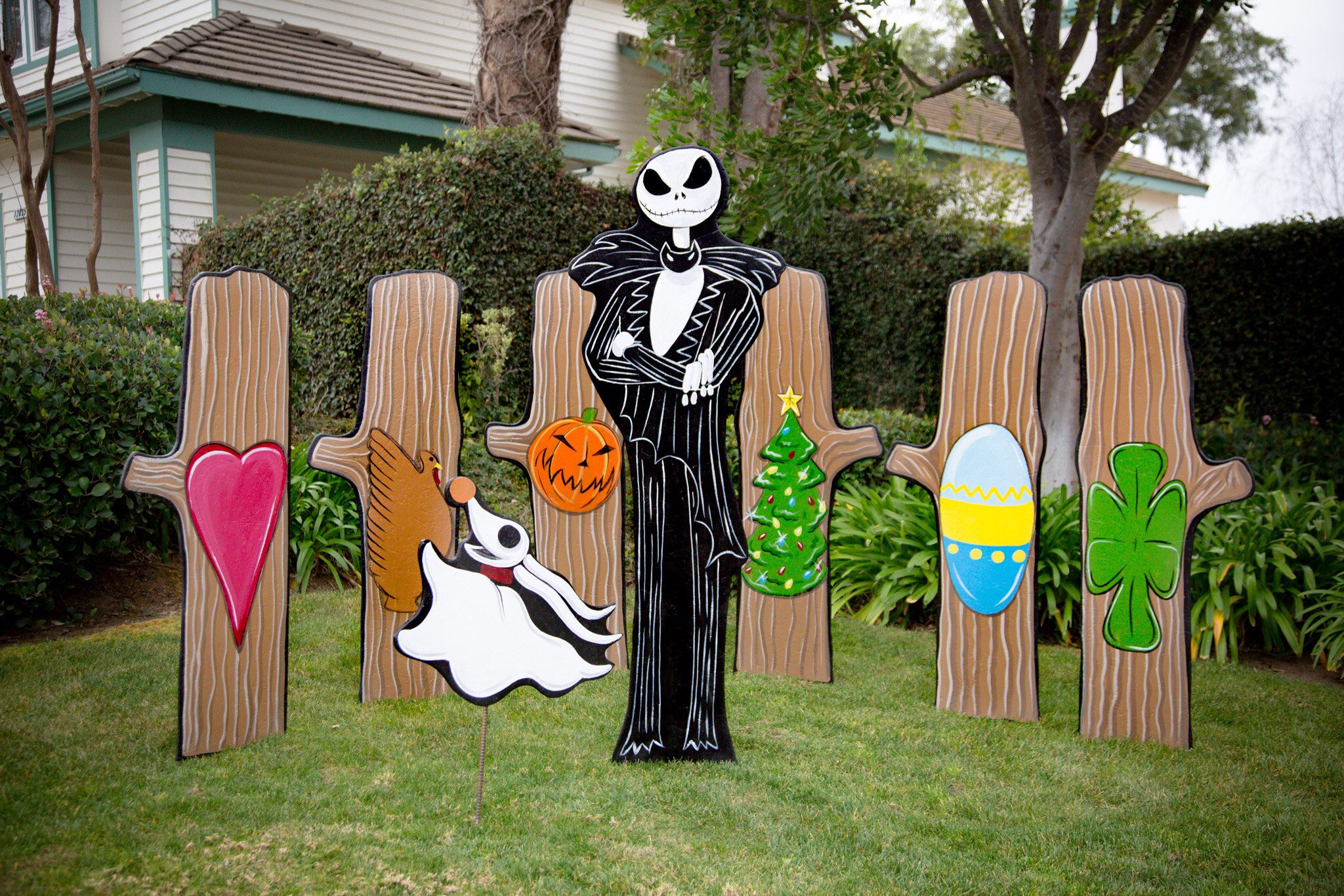 Jack skellington in the forest of trees