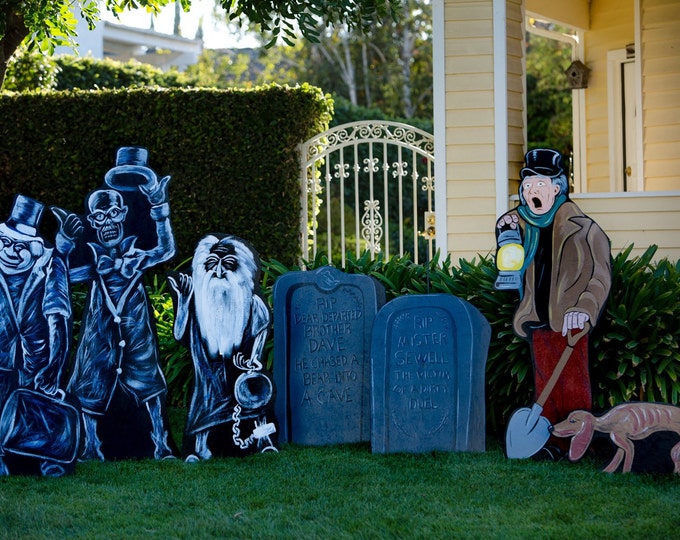 Featured listing image: Haunted Mansion Lawn Decorations Wood Cutouts