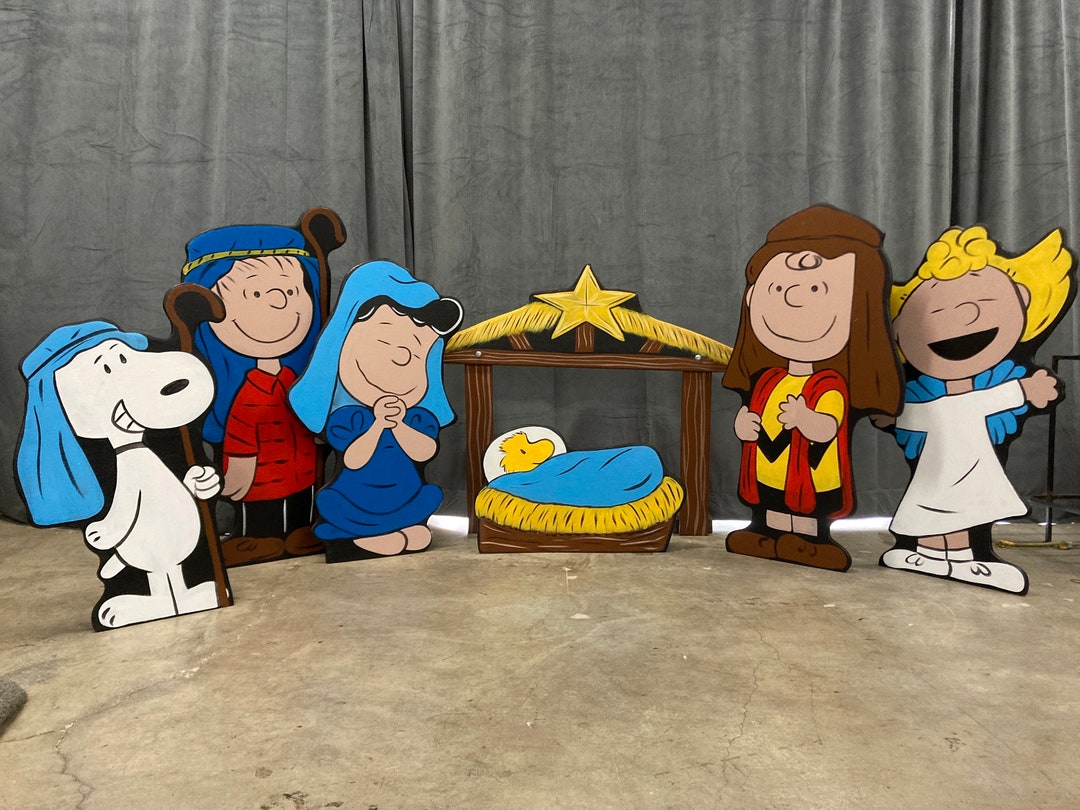 Peanut Gang Nativity Yard Display Etsy