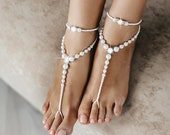 Barefoot Sandals, Anklet, Wedding Foot jewelry, Beach wedding Barefoot Sandal, Bridal Barefoot Sandals, footless sandal, Bridesmaid gift