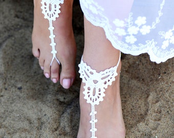 Barefoot Sandals Anklet Wedding Foot Jewelry Beach Wedding - Etsy