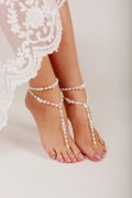 Beaded Barefoot Sandals, Barefoot sandals, Beach wedding Barefoot Sandal, Pearl Barefoot shoes, Bridal Barefoot Sandals, footless sandal product logo