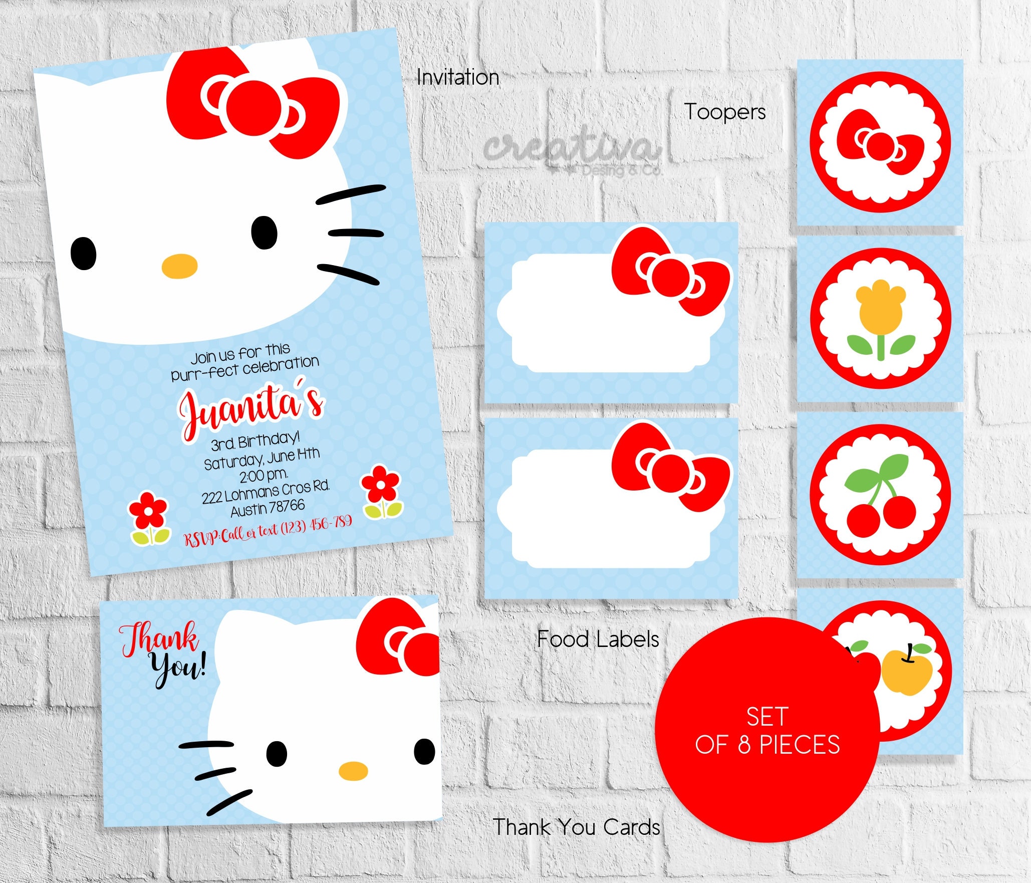 Hello Party Package Hello Party Kitty Invitation Hello K Etsy Hello Party Package Hello Party Kitty Invitation Hello K Etsy