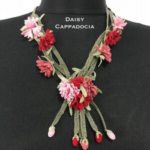 Turkish İğne OYA Lace - Needle Lace Necklace  - Carnation - Wedding Bib Flowers Accessories Dresses Jewelry