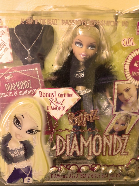 Amazing Cloe Bratz Forever Diamondz Doll With Her Black Fur and