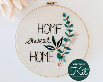 Home Sweet Home Embroidery Kit ~ Do it Yourself Embroidery Kit with Pattern