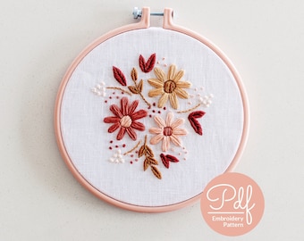 Darling Daisy - Motif de broderie - PDF Téléchargement numérique