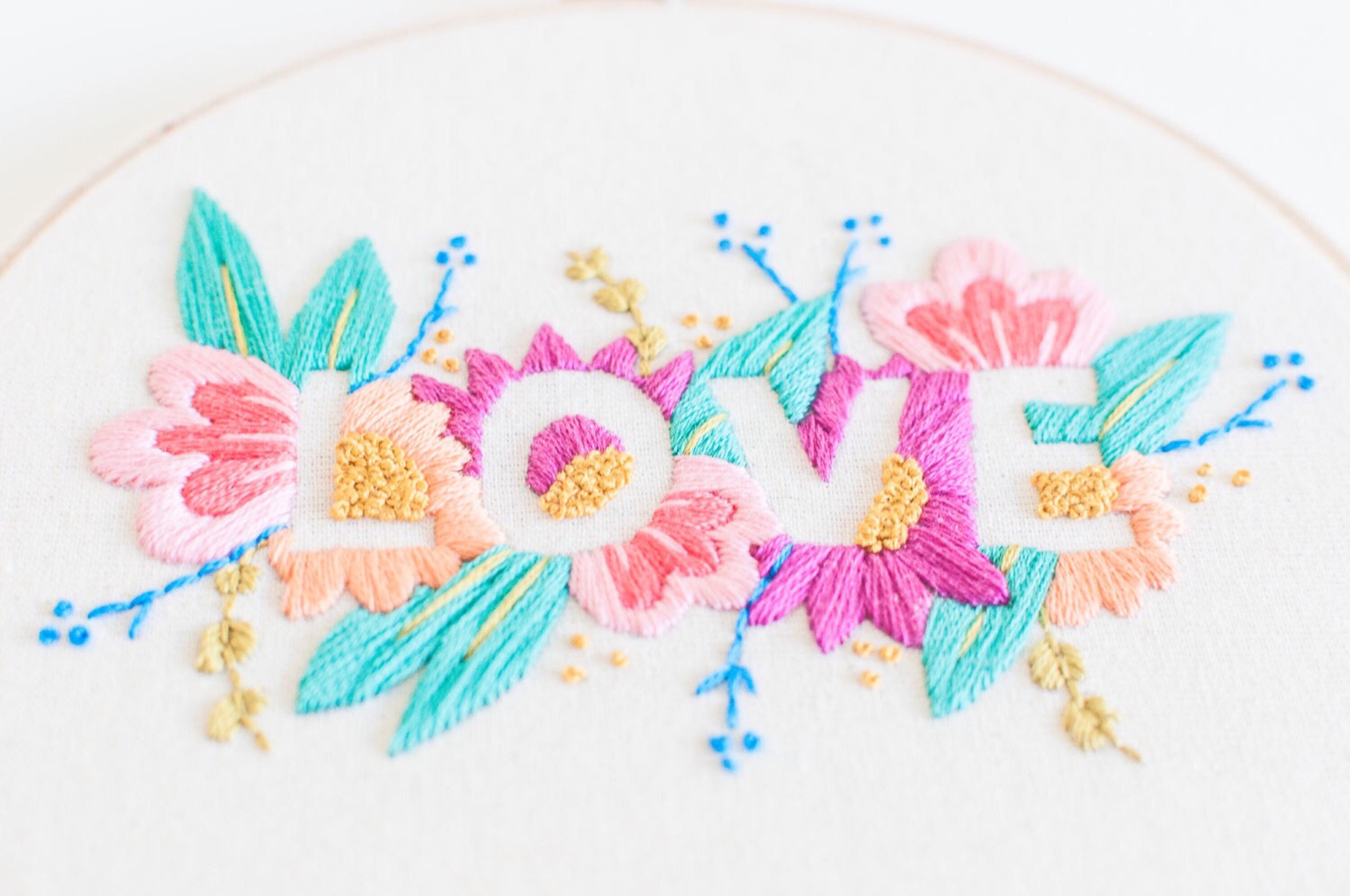 LOVE Embroidery Kit Do It Yourself Embroidery Kit With Etsy