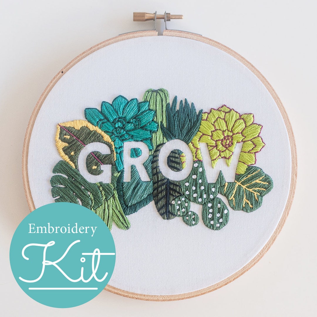 GROW Embroidery Kit Do It Yourself Embroidery Kit With Etsy