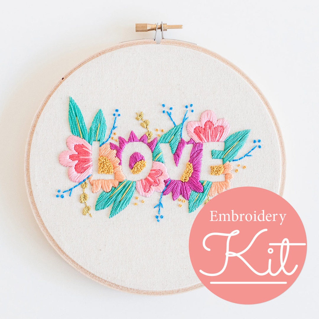 LOVE Embroidery Kit Do It Yourself Embroidery Kit With Etsy