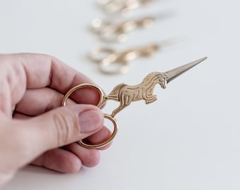 Unicorn Scissors - Antique Vintage Design Sewing & Embroidery Scissors Stainless Steel gold-plating Blade