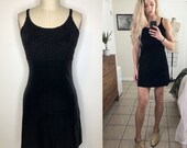 Vintage 90s Velvet Holiday Mini Dress