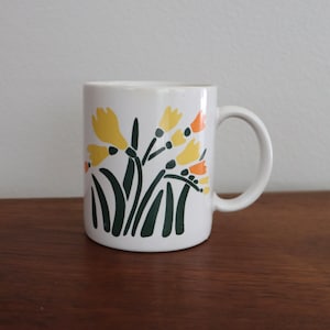 70s Floral Ceramic Coffee Mug