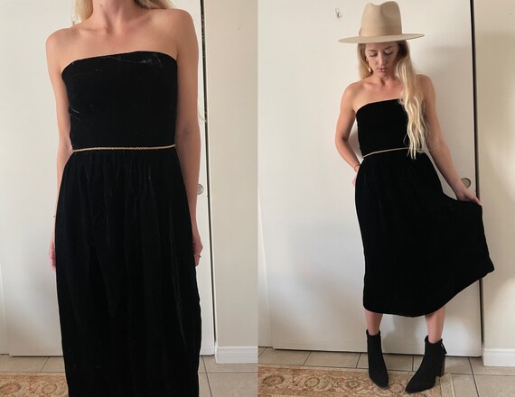 Vintage 70s Ralph Lauren Neiman Marcus Velvet Holiday Tube Dress