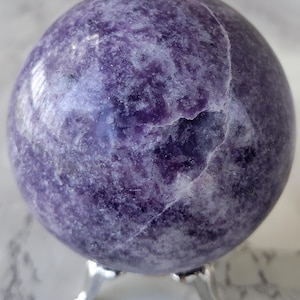 65mm Lepidolite Sphere | Purple Mica Crystal with Sparkle