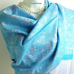 Blue & Pink Pashmina Scarf.Pink and Blue Festival Pashmina.Summer/Winter Scarves.Formal Pashmina Scarf.Wedding Wrap/Shawl.Evening Shawl/Wrap