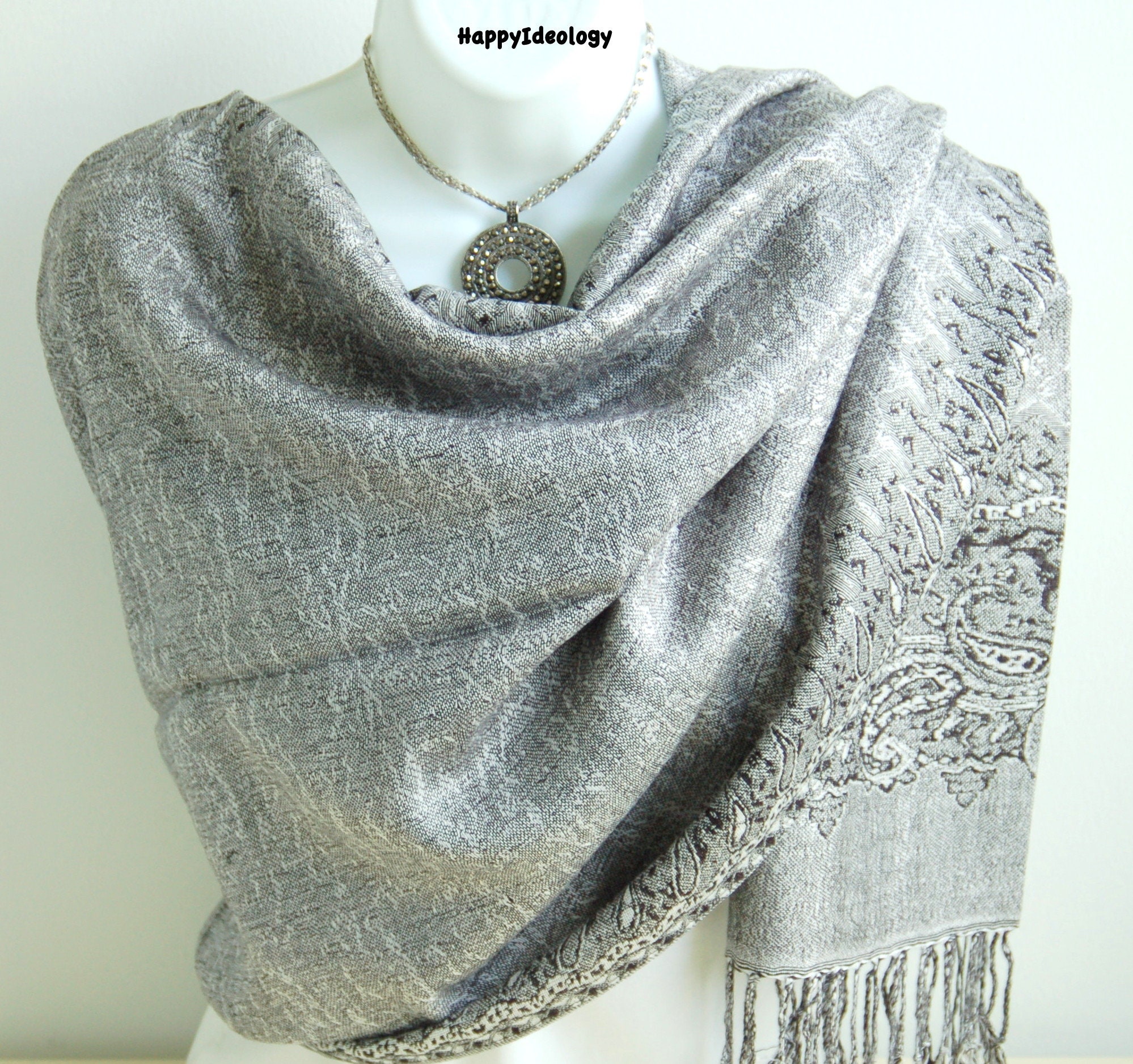 Silver sale pashmina scarf