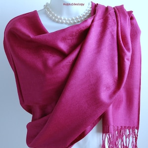 Pink Pashmina Scarf.Dark Cerise Pashmina/Shawl.Paisley Print.Spring Scarf.Elegant Wedding Wrap.Summer Scarves/Shawl.Evening Shawl