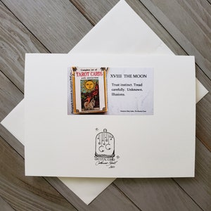 The Moon Tarot Deckle Edge Greeting Card With Matching Deckle Edge Envelope image 3