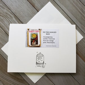 The Hanged Man Tarot Deckle Edge Greeting Card With Matching Deckle Edge Envelope image 3