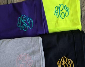 Monogram stadium blankets, customized stadium blanket, embroidered stadium blanket, personalized lap blanket, Stadium throw, monogrammed