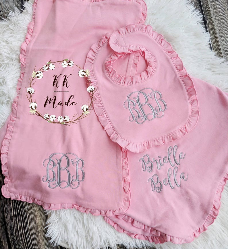 Monogrammed baby blanket custom baby shower gift monogrammed Etsy