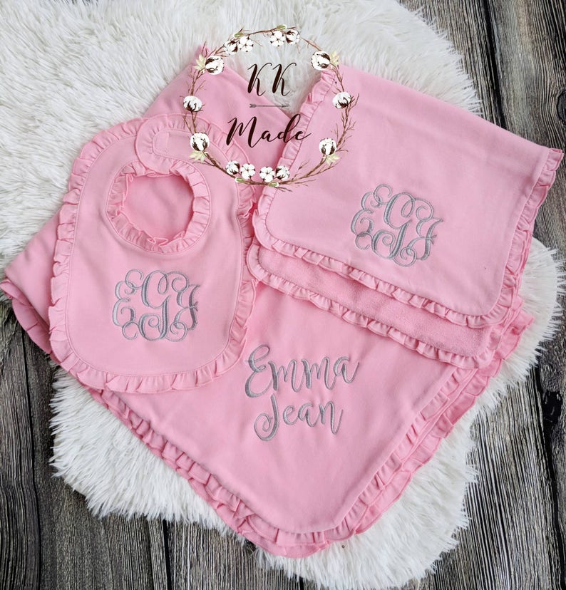 Customized Baby Blanket Customized Baby Girl Bib Customized Etsy