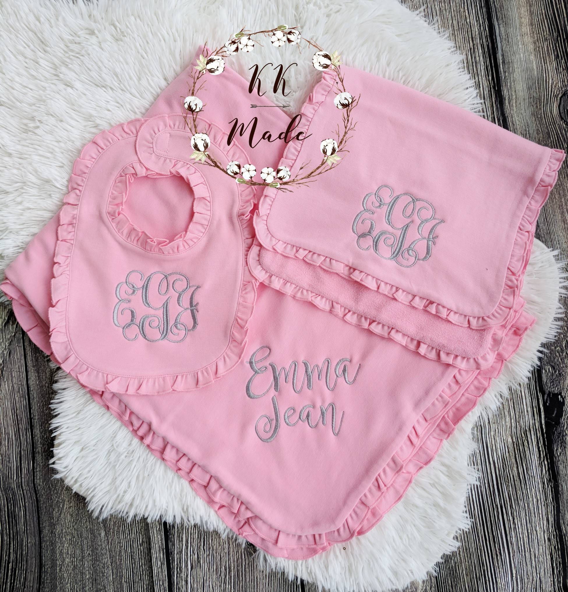 Customized Baby Blanket Customized Baby Girl Bib Customized Etsy