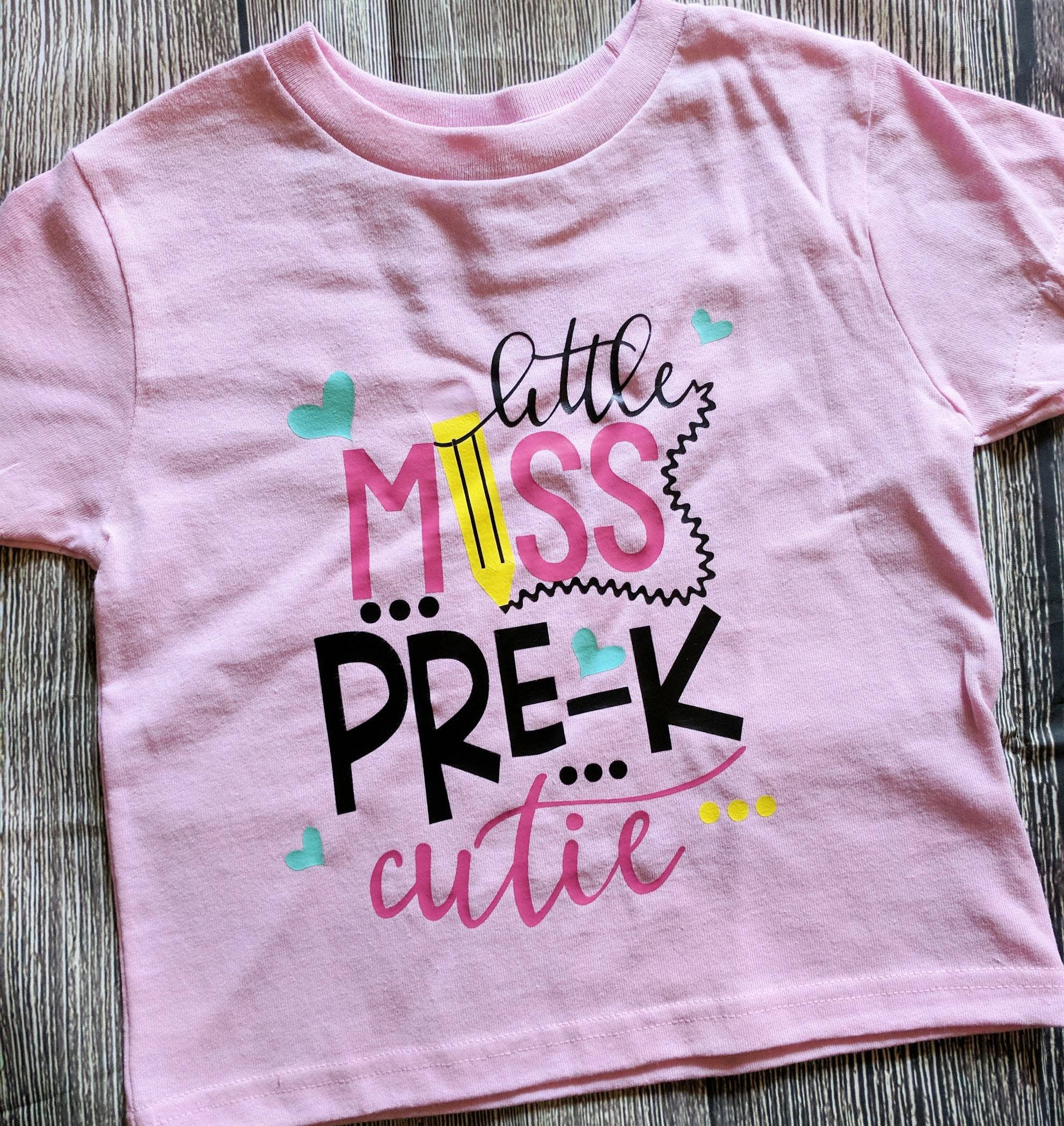 Pre k girls shirt pre k shirt pre k cutie shirt first day Etsy