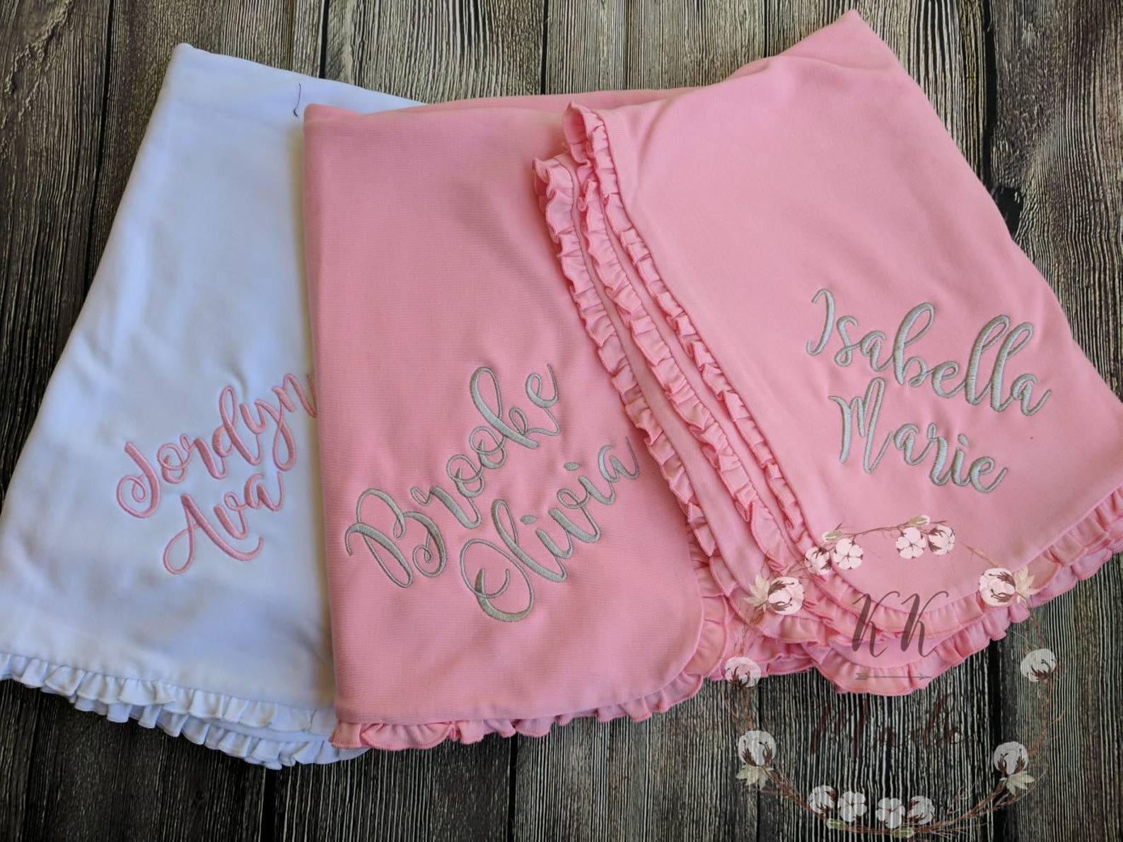 Customized Baby Blanket Customized Baby Girl Bib Customized Etsy