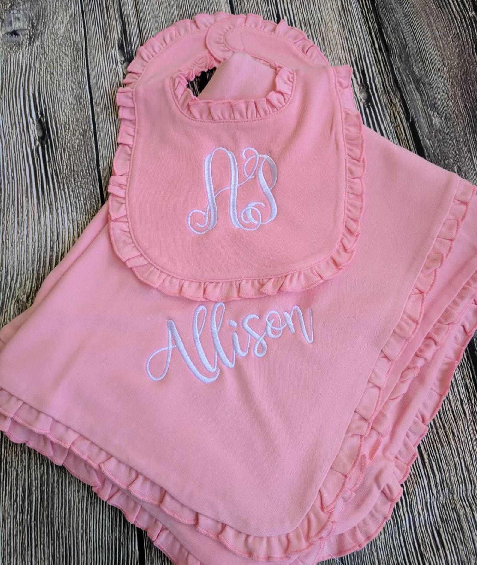 Customized Baby Blanket Customized Baby Girl Bib Customized Etsy
