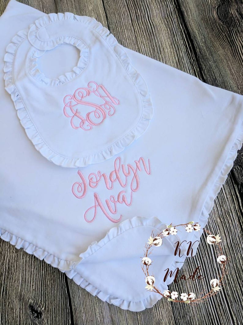 Customized Baby Blanket Customized Baby Girl Bib Customized Etsy