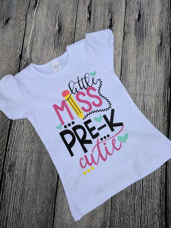 Pre K Girls Shirt Pre K Shirt Pre K Cutie Shirt First Day Etsy