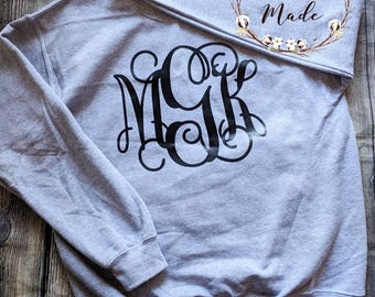 Monogrammed sweatshirt, monogrammed pullover, monogrammed women's gift, initial sweatshirt, gift for her, preppy monogrammed shirt