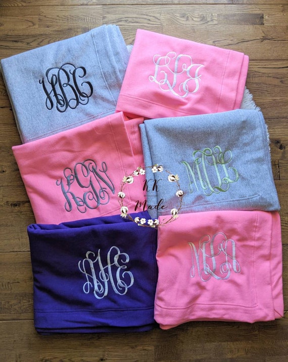 Monogram stadium blankets customized stadium blanket | Etsy