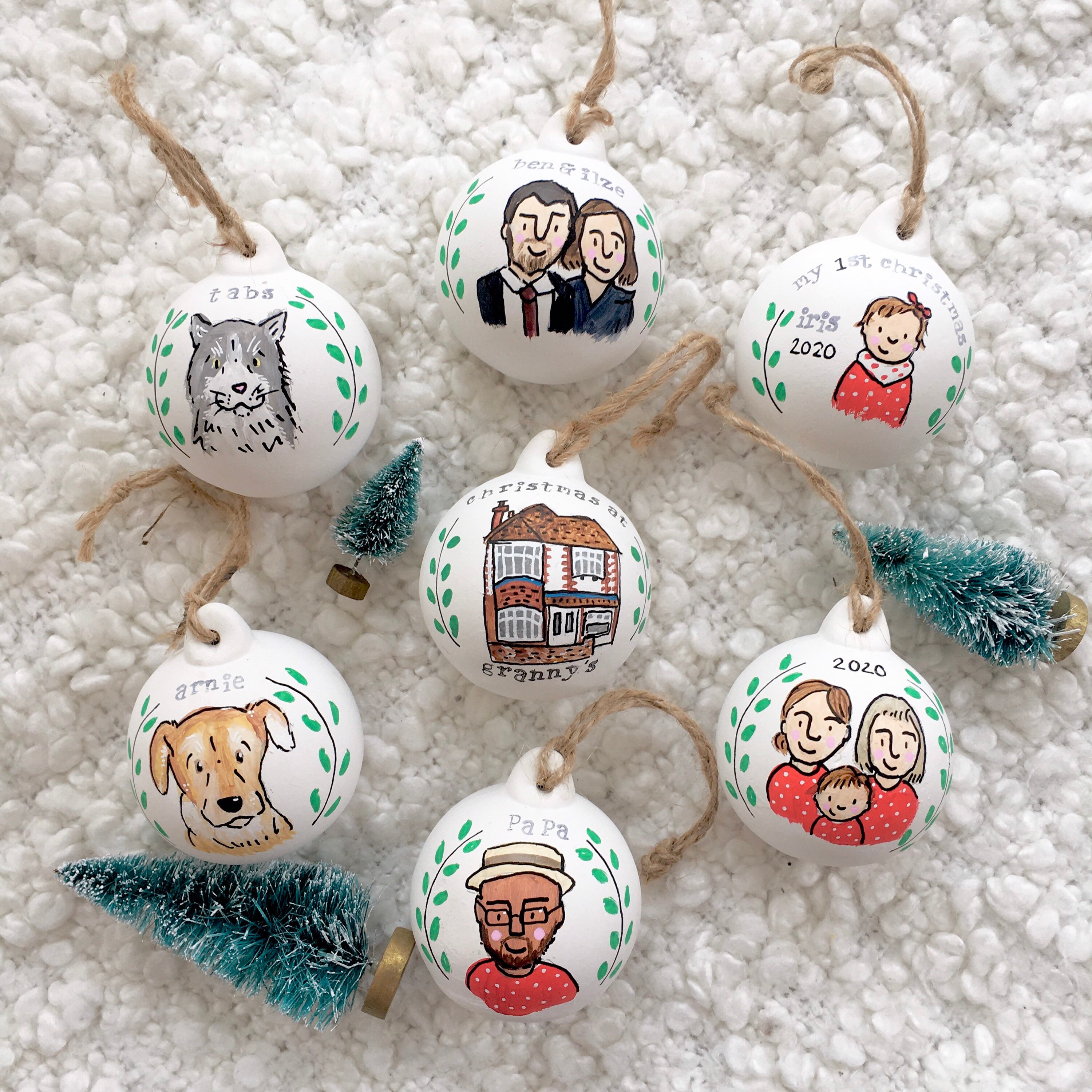 Personalised Portrait Bauble Custom Christmas Decoration Etsy