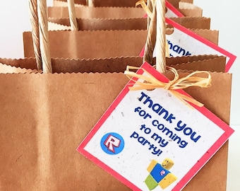 Roblox-Inspired Tree-Free "Thank You" Tags (12-count, 2.5 x 2.5 inches)