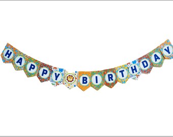 Baby Safari "Happy Birthday" Banner, 8-ft (Printed on Banana Paper!)