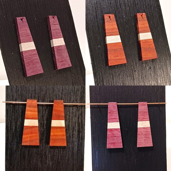 Hardwood Pendant Blanks | Premium Unfinished | Mosaic Patterns | Jewelry Supply | Craft Blanks | Natural Wood | Wood Beads