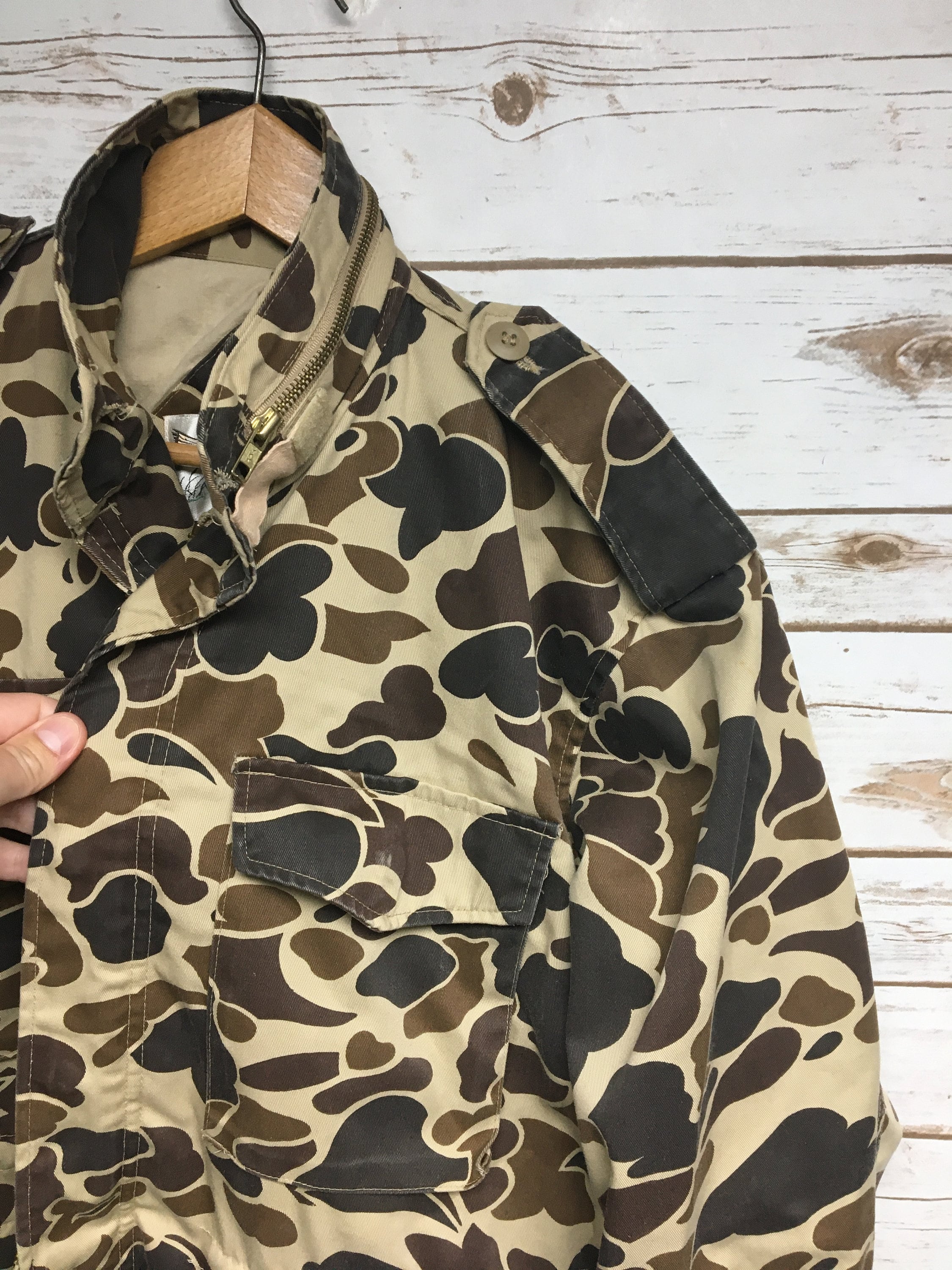 Vintage 80's Duck Bay Camo Jacket M65 Field Jacket Style