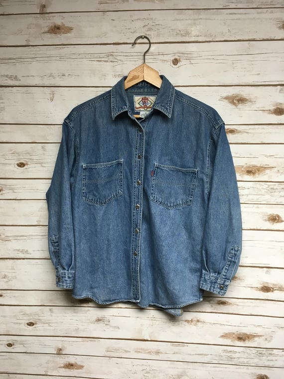levi denim shirt metal buttons