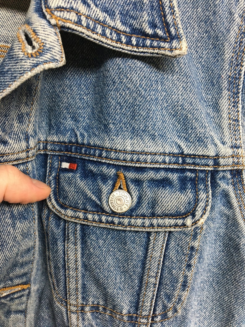 Vintage Women/'s Tommy Hilfiger denim jacket jean jacket Tommy Jeans Tommy denim coat hippie boho denim SmallMedium