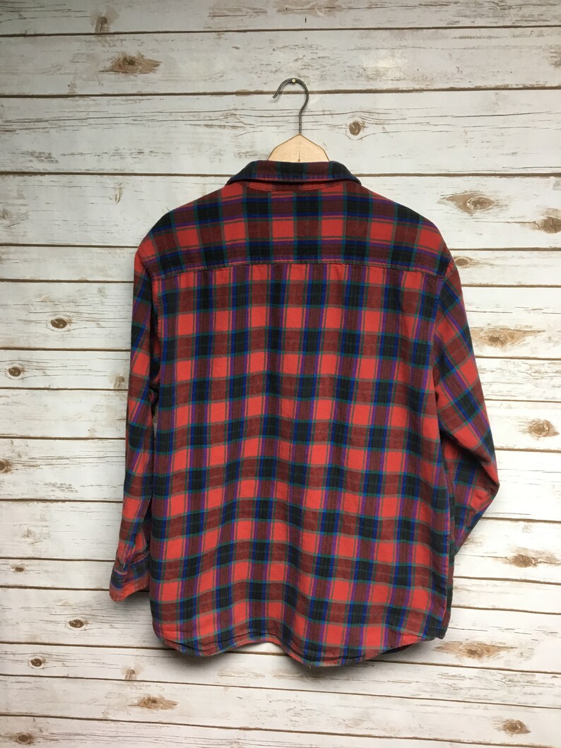 Vintage 90's JCPENNEY Big Mac Cotton Flannel Shirt Red | Etsy