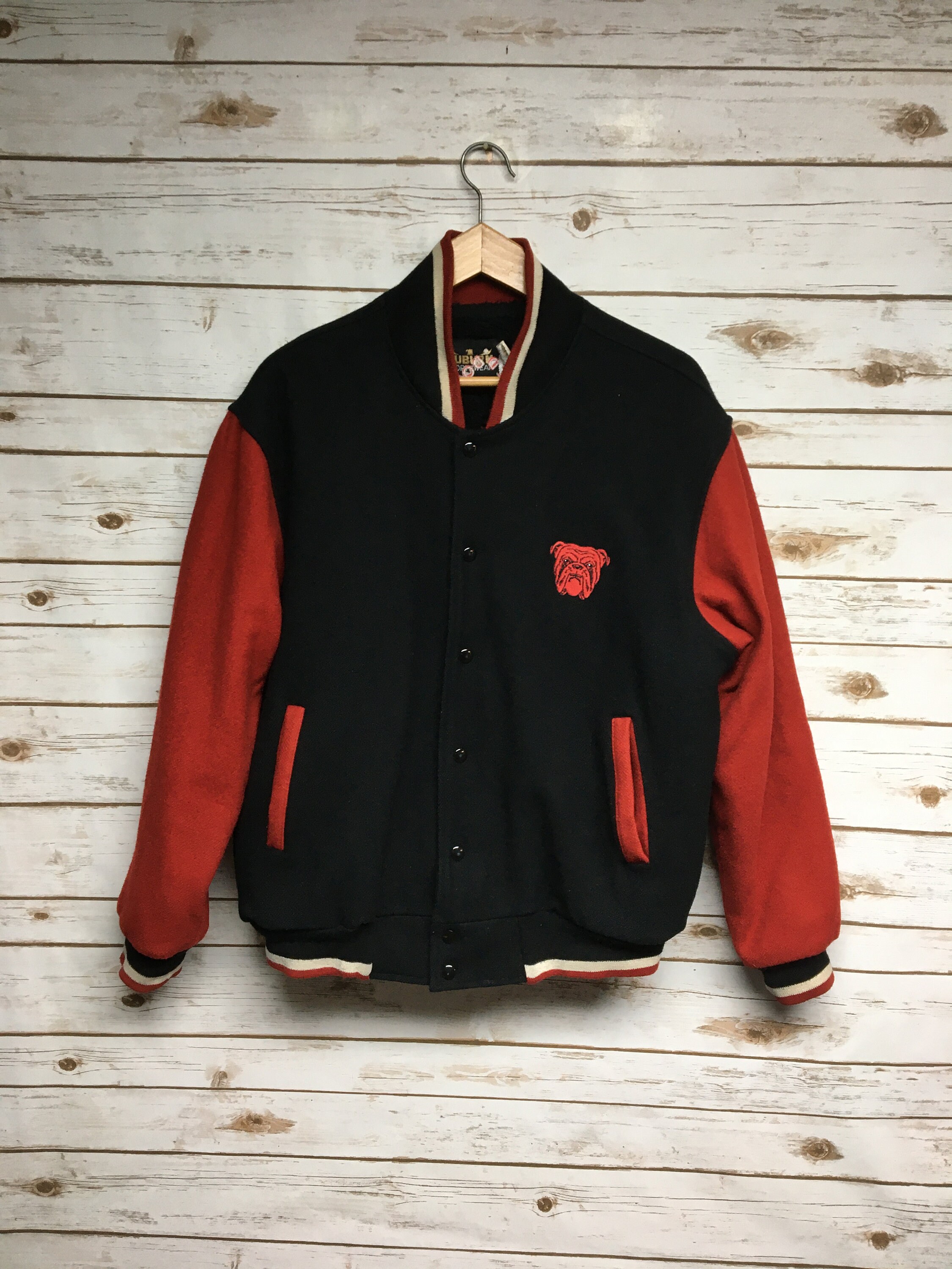 Vintage 80's 90's Red Dog Beer Wool bomber jacket | Etsy