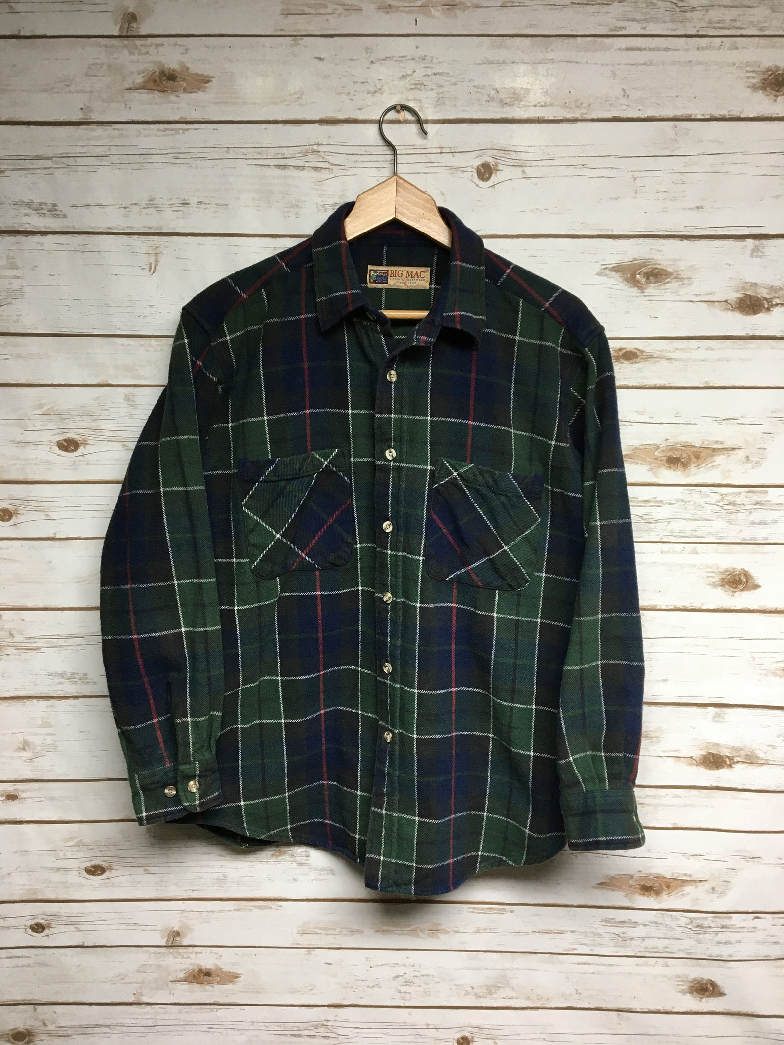 Vintage 90's Big Mac flannel shirt Heavy cotton plaid | Etsy