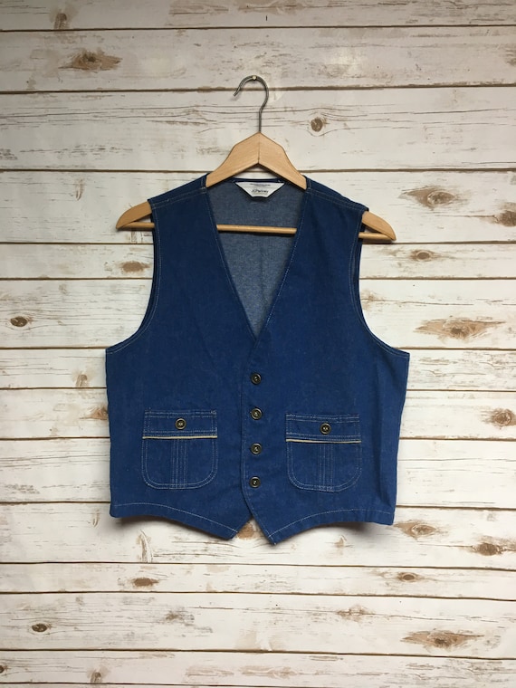 Vintage 70's Women's JCPENNEY denim vest lightweig