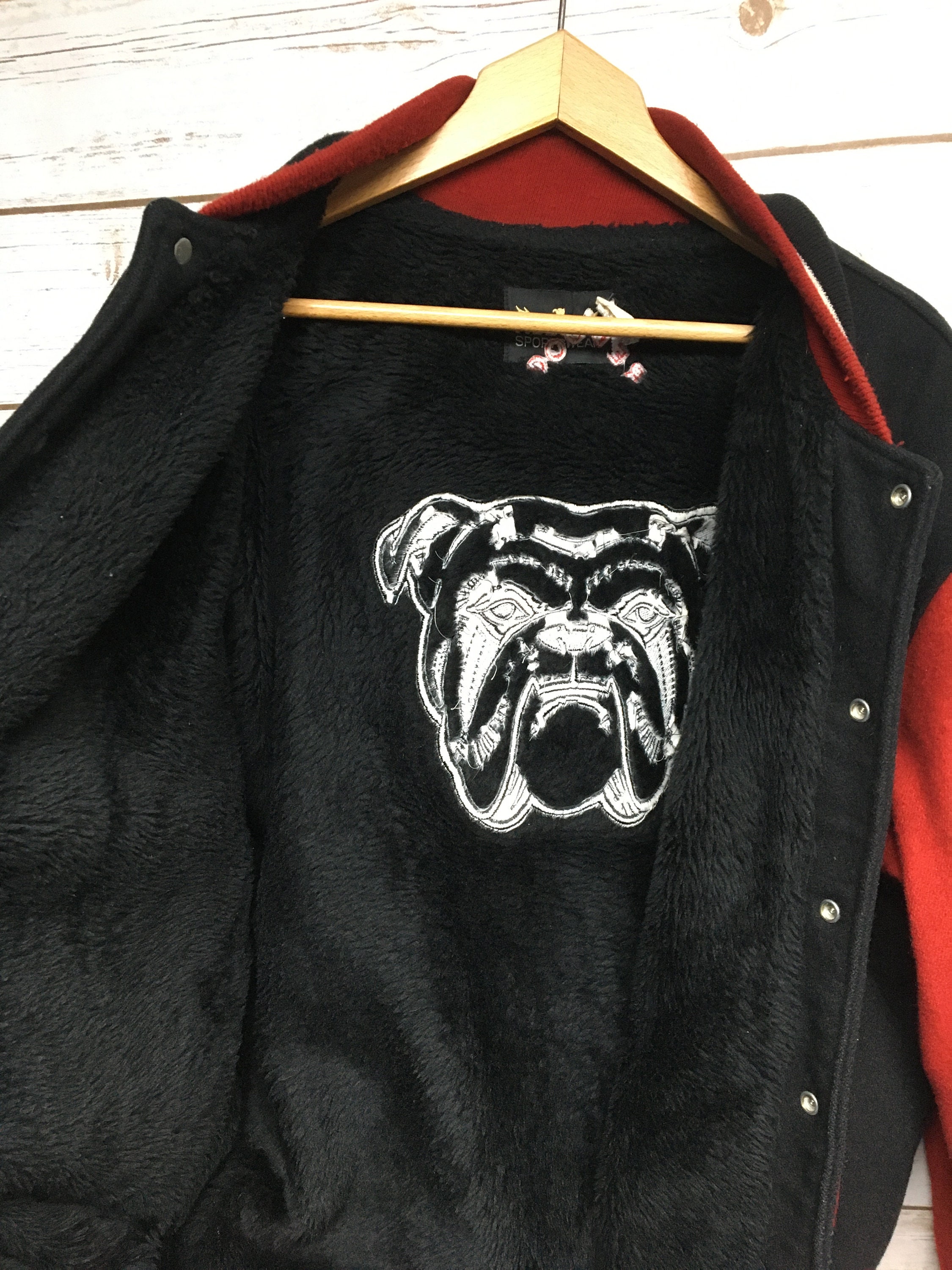 Vintage 80's 90's Red Dog Beer Wool bomber jacket Etsy