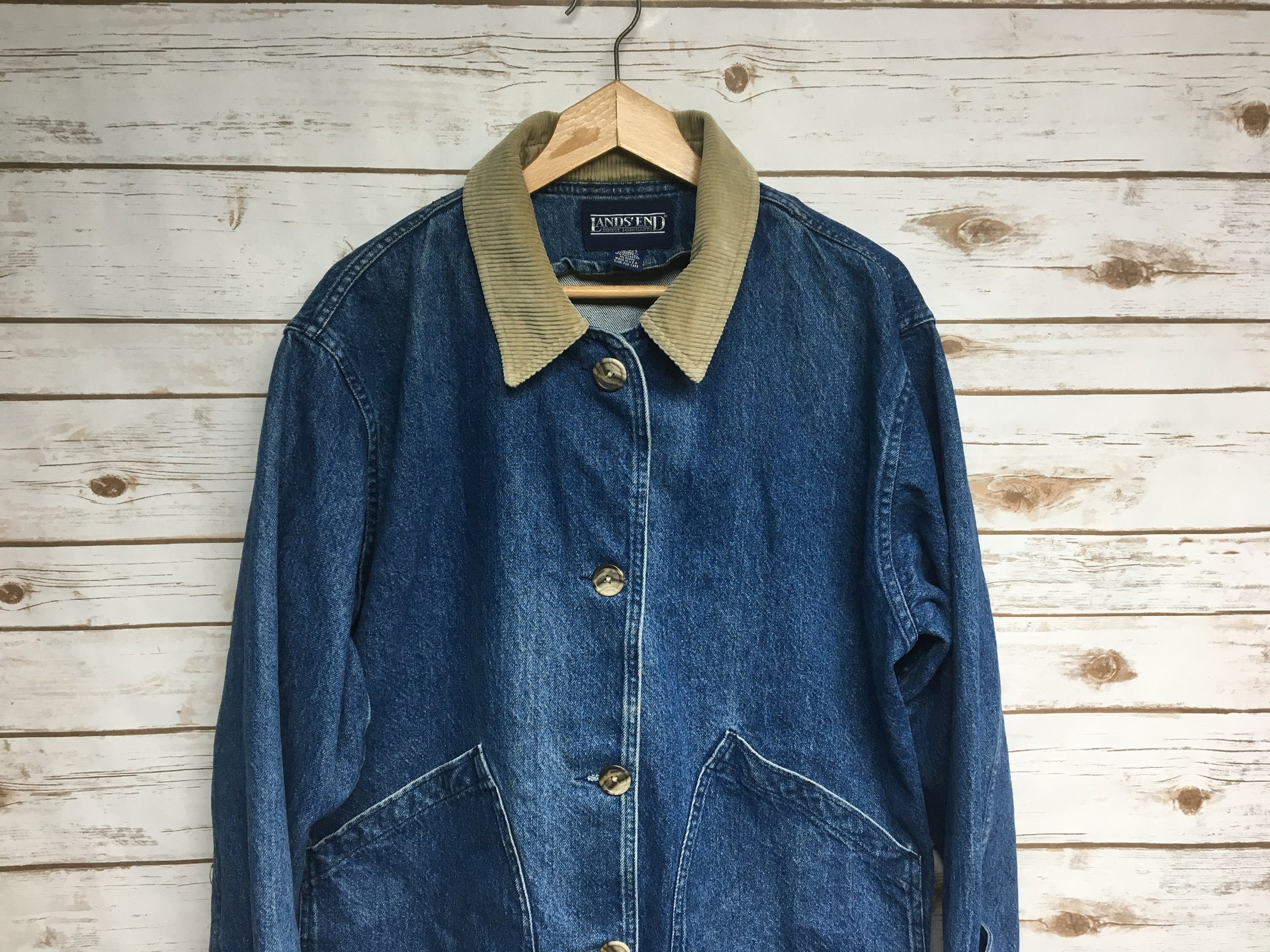 Vintage 80's 90's Women's Lands' End Denim Chore Coat Vintage 80's 90's Women's Lands' End Denim Chore Coat