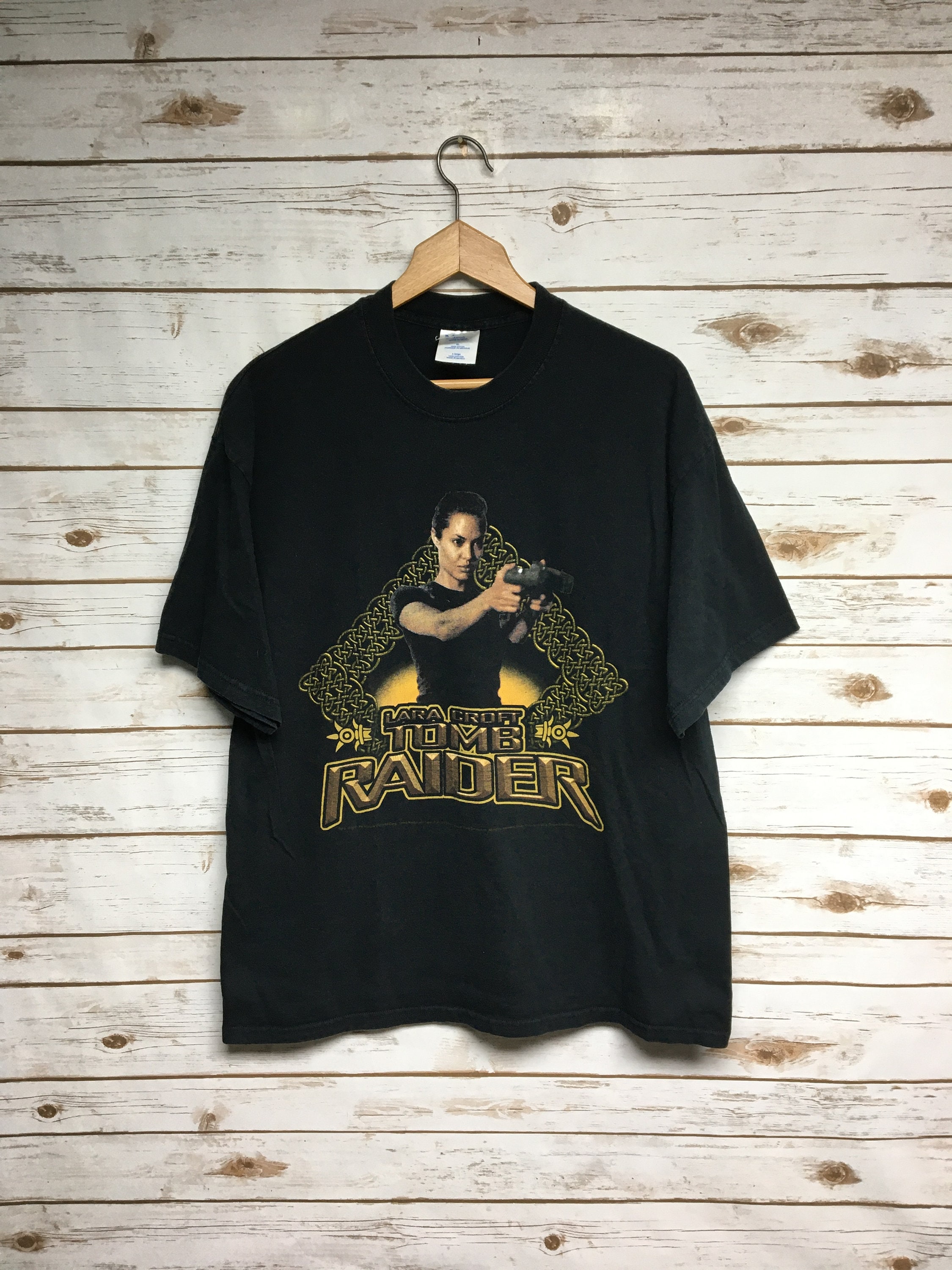 RARE! Vintage Lara Croft Tomb Raider Movie T Shirt Angelina Jolie 